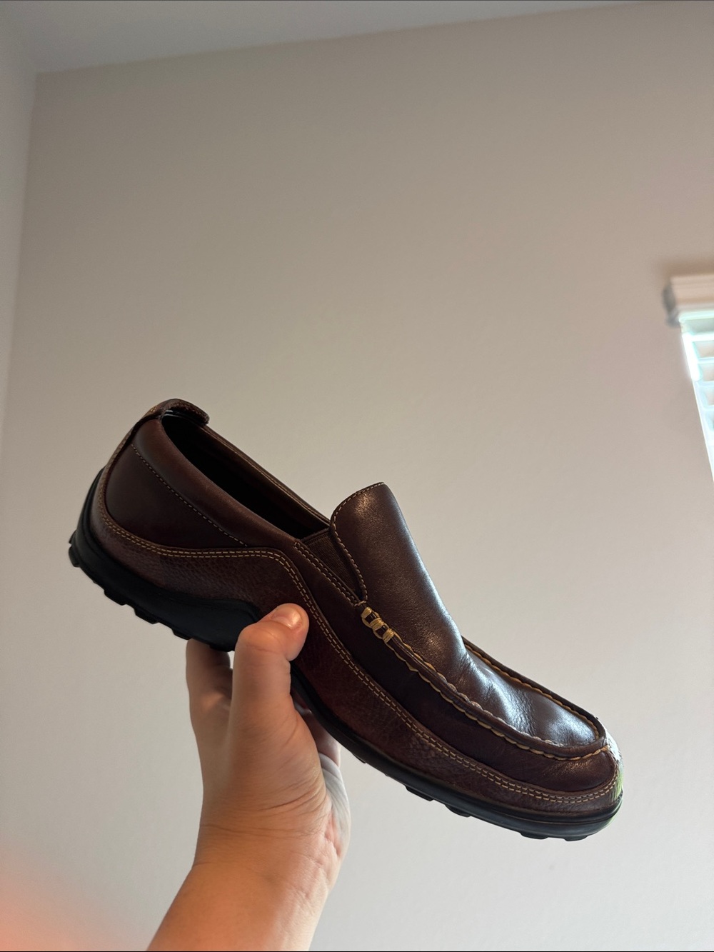 Cole Haan Dark Brown Leather Slip-On Loafers